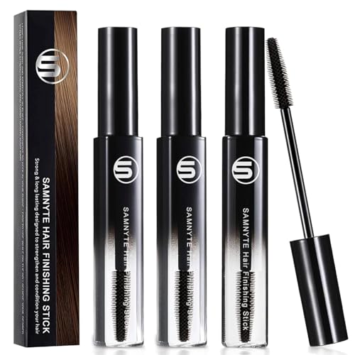 Samnyte Hair Finishing Stick, (3 Pack) Flyaway Tamer for Baby Hair and Women's Hairstyling, with Shiny Mascara for Broken Flyaways