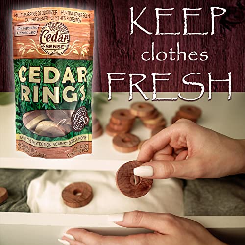 Cedar Sense Cedar Rings - 30 Pack Made In U.s.a.- Cedar Blocks For Clothes Storage - Cedar For Closets And Drawers - 100% Manufactured In The United States - Clothes Freshener #TOP2
