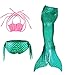 Produktbild Le SSara Girls' Sea-maid Bademode Meerjungfrau Shell Badeanzug 3pcs Bikini-Sets (110, D rosa+grün)