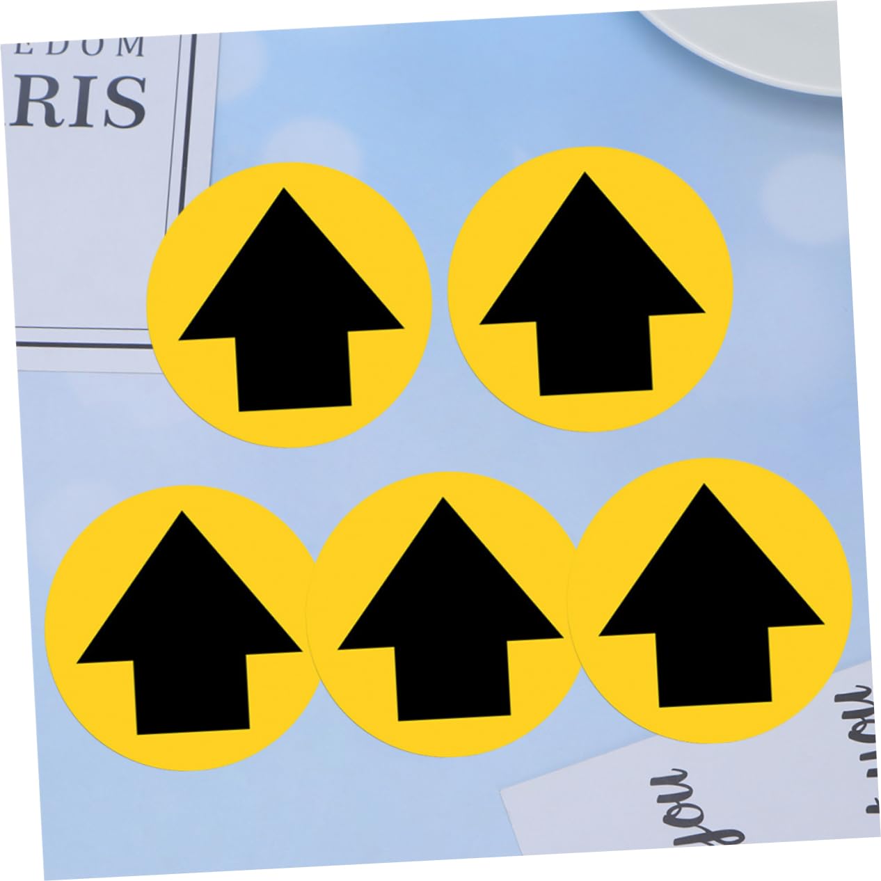 ERINGOGO Keep Distance Decals 5 Sheets PVC School Stickers Arrowhead Style Wall Glass and Surface Stickers