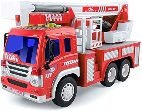 Gizmovine Truck Toys Friction Powered Vehicles Garbage Truck Construction Car 360°Crane with Lights and Sounds, Dump Truck Toy for Toddlers boy Age 5, 4, 3, 2 , 1:16 Scale