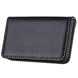 Wastar Stylish Business Card Case Holder Premium Pu Leather Name Card Holder Case with Supple Gift Bag (Ideal for Gift) - Black