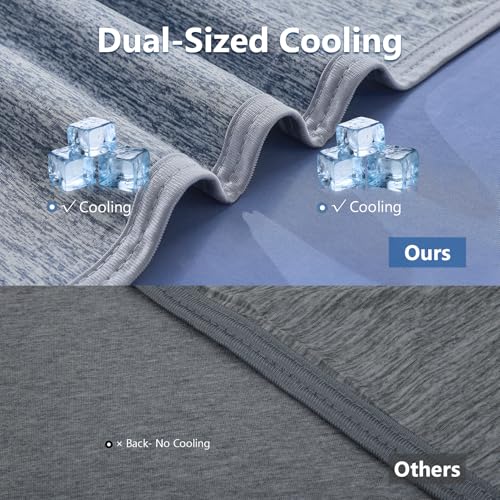 Image of CHOSHOME Cooling Blanket for Hot Sleepers - Summer Blanket Thin Soft Lightweight Breathable Double Side Enhanced Cooling for Hot Flashes, Night Sweats, Bed, Couch (Navy Blue, 96 x 102 inches)