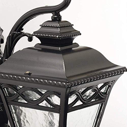 Lanterne murale d'extérieur noire de 45,7 cm pour jardin français - 6