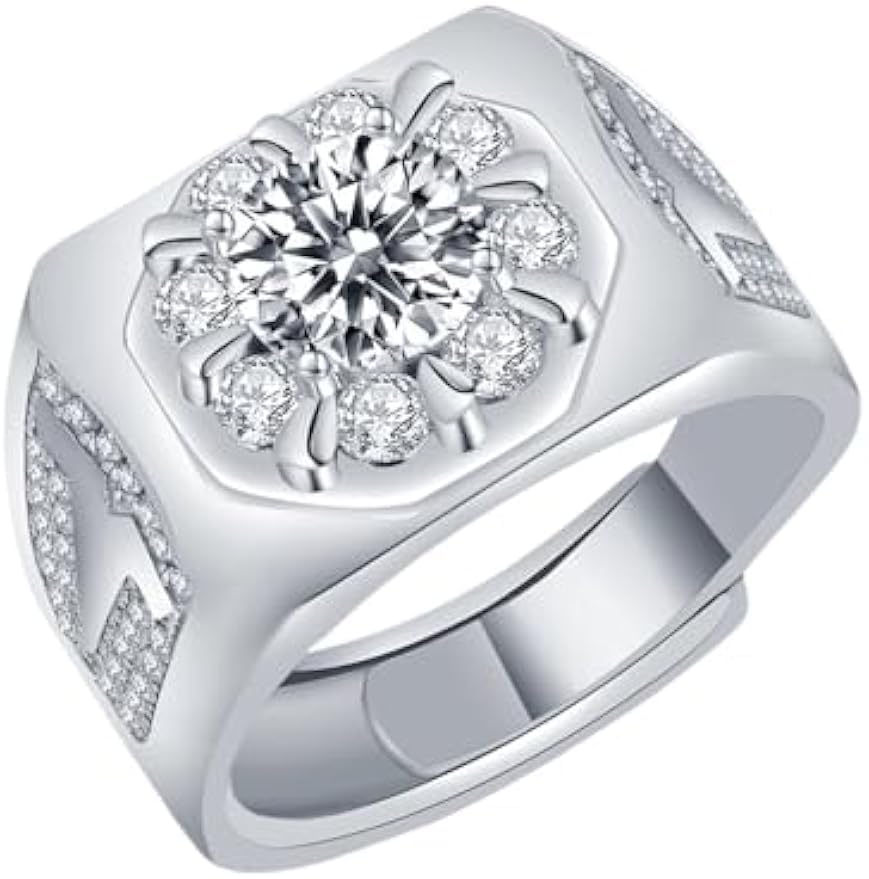 Gros plan sur le bracelet de mariage Moissanite homme en argent idéal promesse