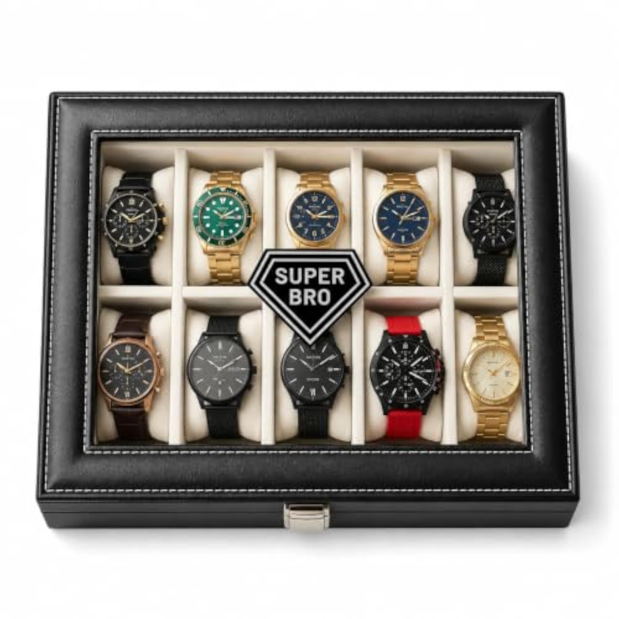 Watch Box Organizer for Men, 10 Slots