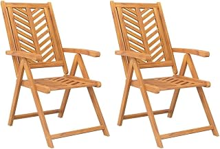 vidaXL Sillas de jardín reclinables 2 uds Madera Maciza Acacia