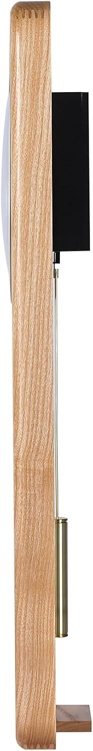 SEIKO QXC246BLH Wood and Faux Marble Non Ticking Pendulum Wall Clock, 24 x 11 Inches