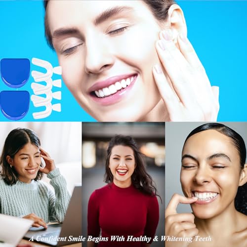 Image of 8psc Teeth Whitening Trays Kits Mouth Trays & 2 Tooth Boxes, Thermoform Moldable Whitening Teeth Tray, Oral Care Thin Moldable Mouth Tray Kit Tools for Whitening