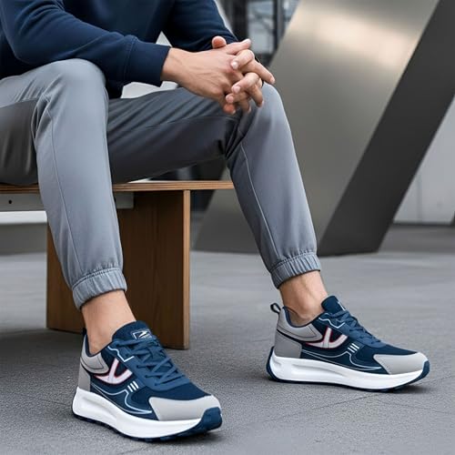 Image of BRUTON Nexor-606 Men's Casual Sneakers | Stylish Lightweight Lace-Up Shoes for Men | Comfortable Walking Shoes | Trendy Fashion Footwear