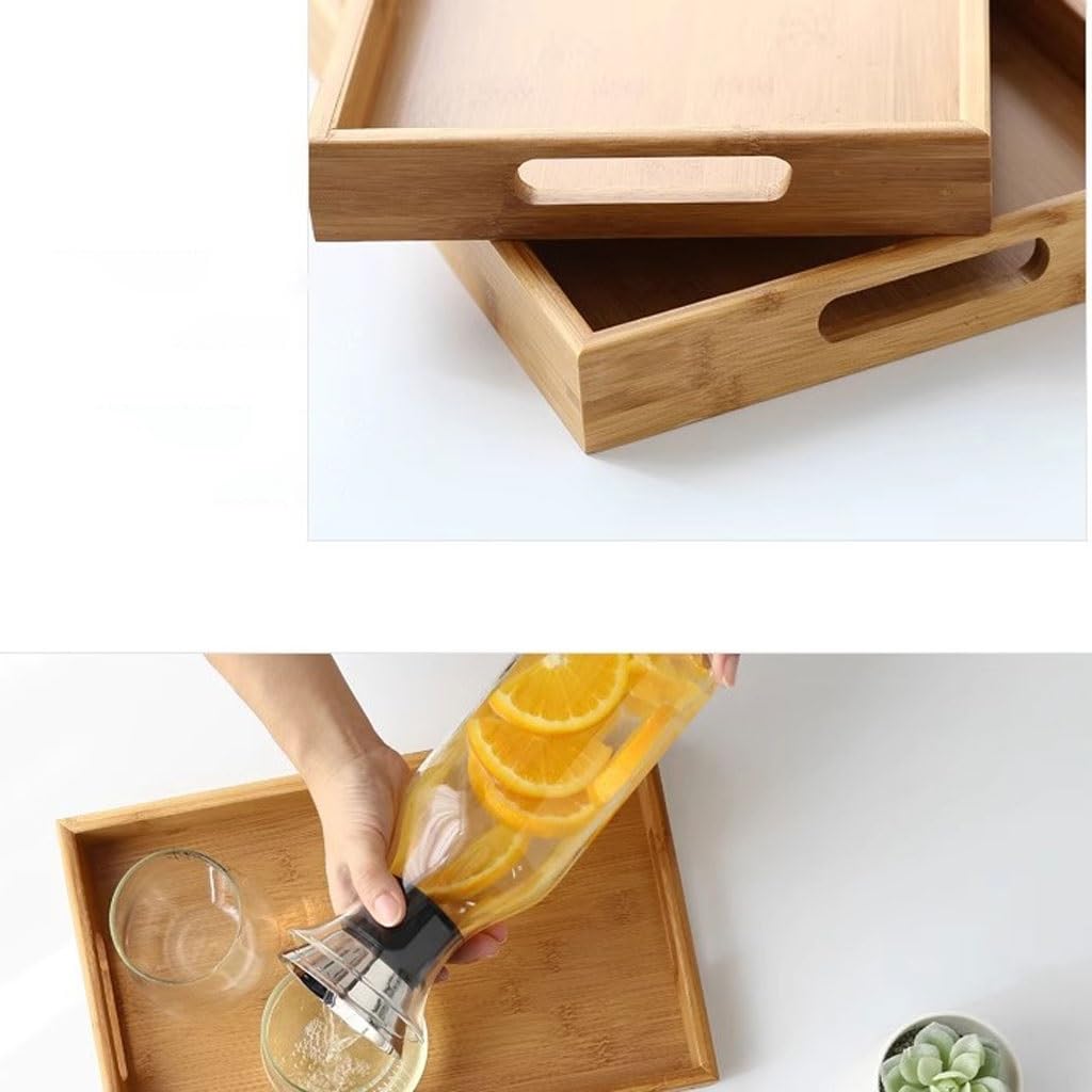 Bandeja para Exteriores, Bandeja para Mesa De Centro, Bandeja para Té, Juego De Té, Platillo Grande, Bandeja para Mesa De Té, Bandeja Rectangular De Madera Maciza P,C
