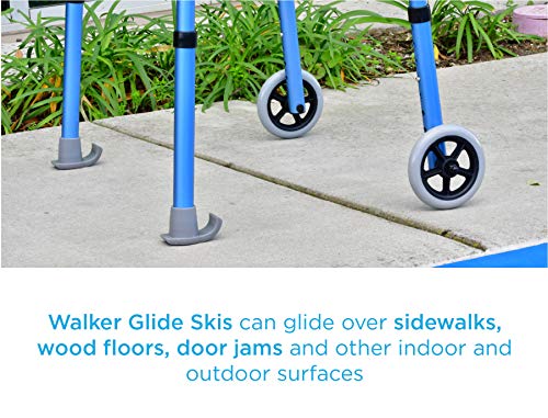 Nova Medical Products Walker Glide Skis, Universal Fit, One Pair, Gray #TOP4