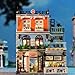 City Garden Hotel Building Blocks Toys Sets, City Street House Construction Toys with LED, 1300 Pieces Mini Bricks (Not Compatible with Lego)