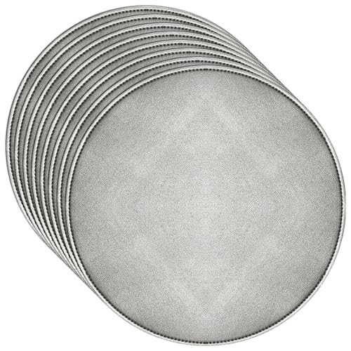 �t�F�C�N���U�[�v���[�X�}�b�g PU�e�[�u���}�b�g 4���A6���A8���p�b�N �}���`�J���[ �����T�C�Y(Silver,CIRCLE-SET OF 8)