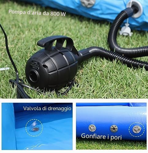 Campo da pallavolo gonfiabile per esterni con rete da spiaggia – PVC di qualità commerciale per giochi acquatici e sport nautici, pompa ad aria inclusa