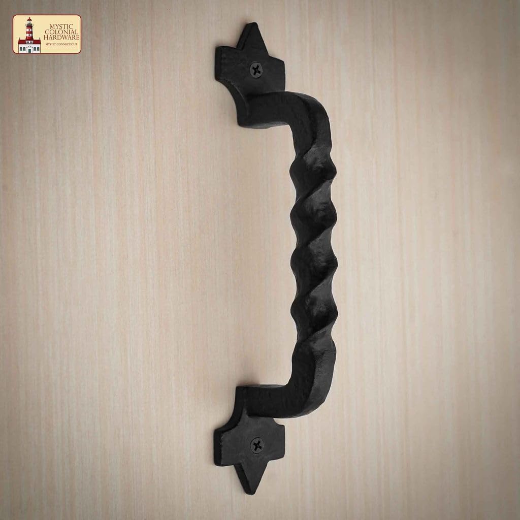 Mystic Colonial Rustic Cast Iron Door Pull Handle: Ideal for Victorian, Colonial, Retro, Steampunk, Gothic, Baroque, and Medieval Settings, (24.9x4.8) cm