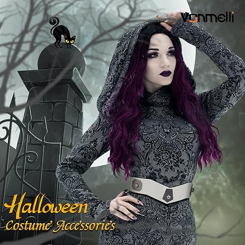 VONMELLI Wide Elastic Waist Belt Women Hip Belt Vintage Stretch Belt with Silver Ring Clasp3