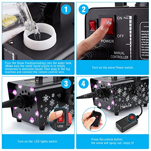 hakuta snow machine 800w snow machine with 8 led rgb lights 13 led lighting colors and 2 remotes perfect for christmas halloween valentine39s day wedding parties and dj stage