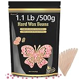 Wax Beads for Hair Removal, Wax Beads for Sensitive Skin, 1LB Painless Waxing Beans for Bikini, Eyebrow Facial for At Home Pearl Waxing Beads with 20 Spatulas for Women Men(Rose)