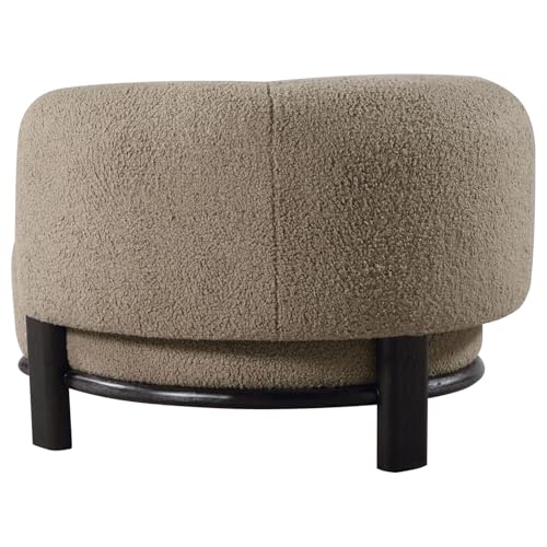 Sillón elegante tapizado color champiñón miniatura 6
