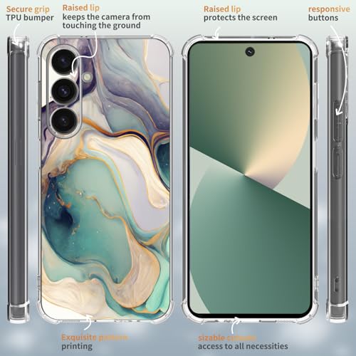 CLATUK for Samsung Galaxy S25 FE Case 5G 6.7", [10FT Military Grade Drop Test] Marble Planet Soft Slim TPU Protective Shockproof Phone Case Cover (Alpine Lake) - image 6