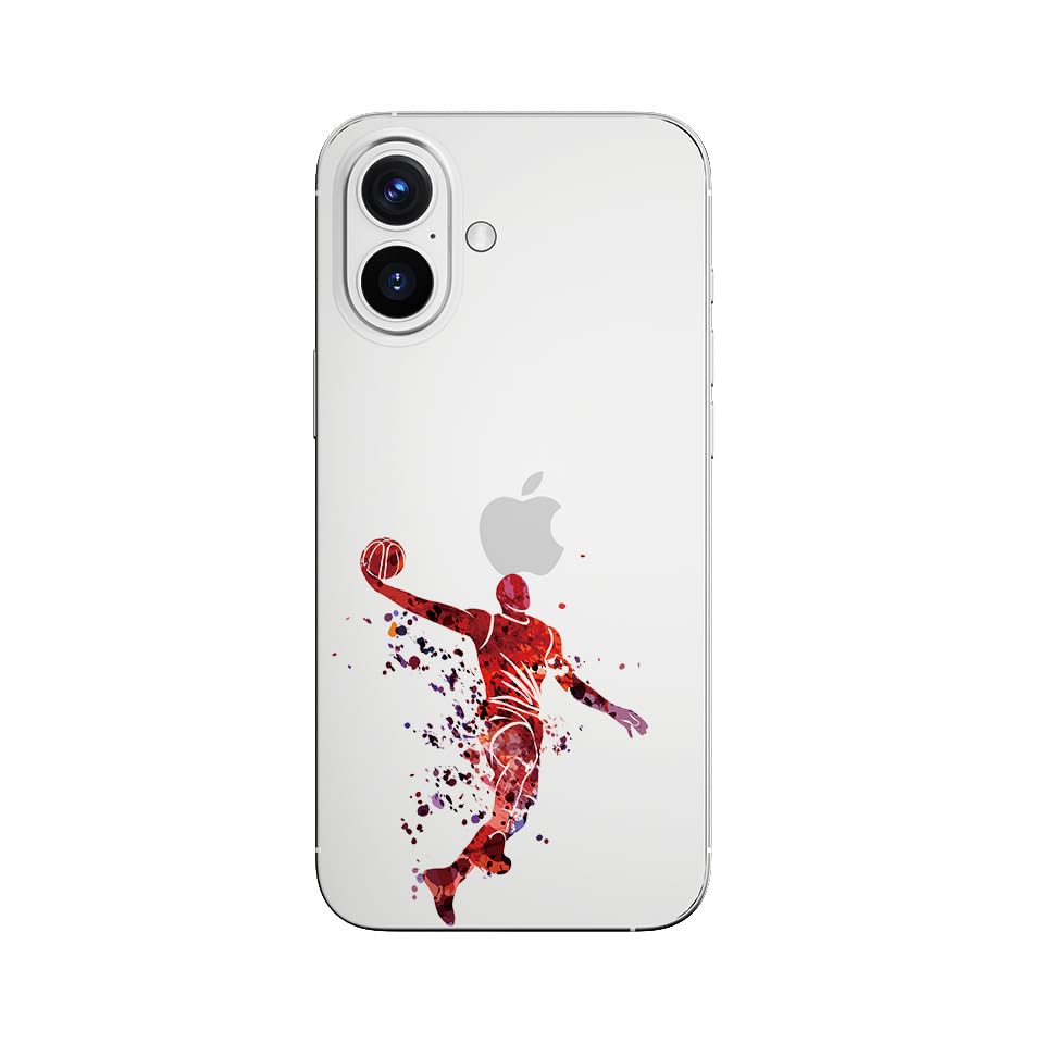 2 Pezzi Nero Basket Cover per iPhone 12/12 Pro 6.1, Custodia Moda Sport Cool Stella del Basketball Disegni Pattern Antiurto Morbida TPU Silicone Protettiva Case,Cool