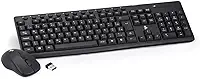 5+ Kit Teclado e Mouse, Santana Centro, Sem Fio, Office, Preto, KW-500
