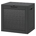 Esmlada 31 Gallon Outdoor Storage Box, Resin Deck Boxes Indoor and outdoor, Waterproof Storage Box Lockable Lid for Garden Tools, Package Delivery, Pool Supplies, Patio Cushions, Black