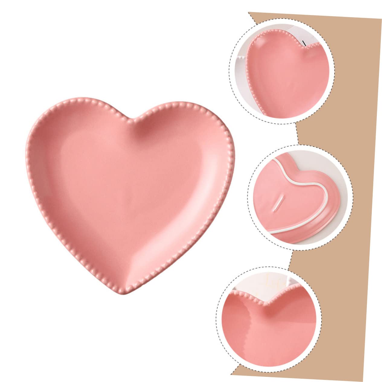 ハート型ピンク皿2枚セット ハート型ピンク皿2枚セット ピンクのハート形のお皿2枚
