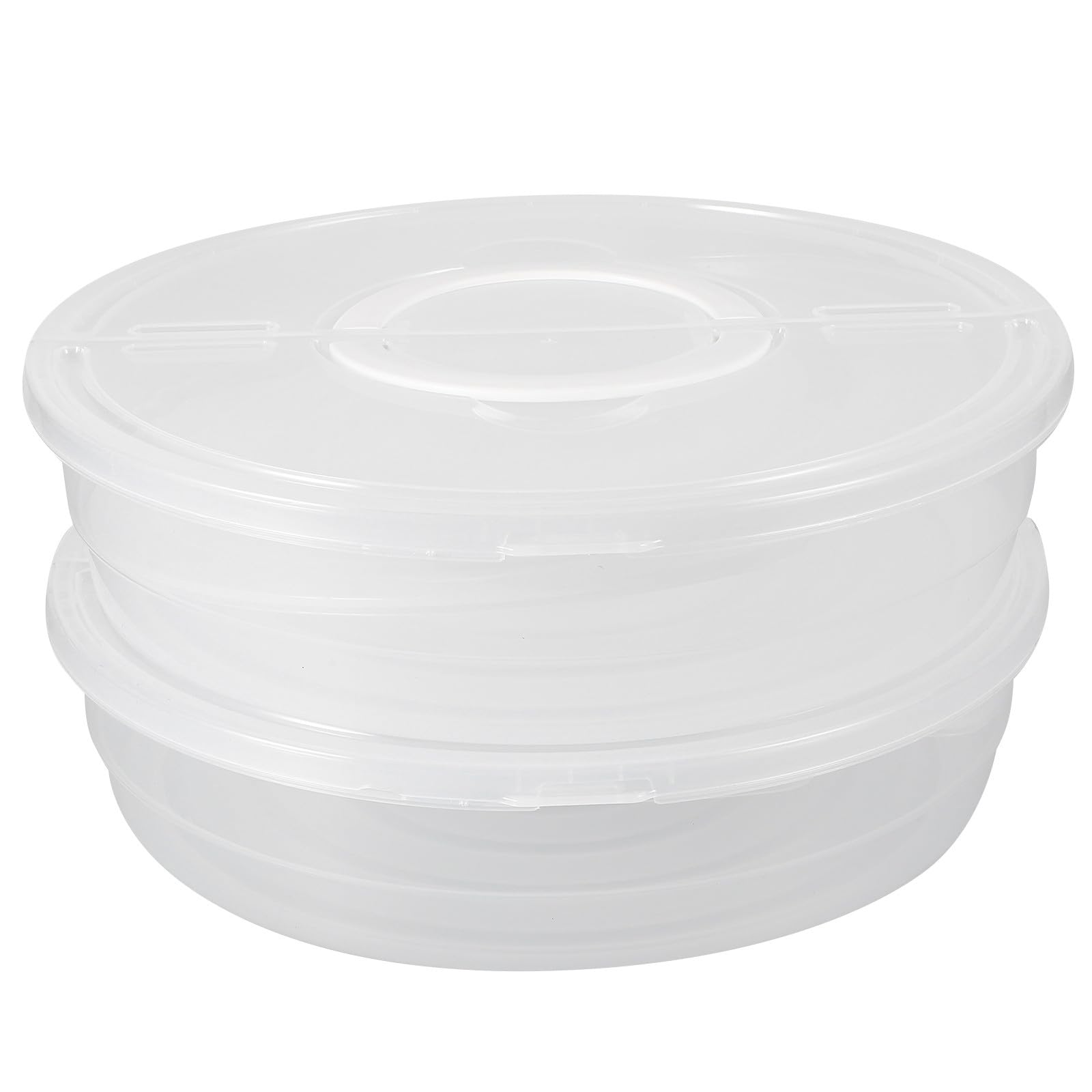 2 Contenedores para Transportar Pasteles con Tapa y Asas, Recipientes de Plástico Reutilizables para Almacenar Alimentos en Refrigerador, Diseño Apilable para Uso Casero