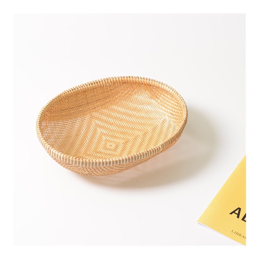 Caja de Almacenamiento de Cesta para Cocina, Juego de 3 Piezas, Hecha a Mano en bambú Tejido, Ovalada, para artículos Diversos.