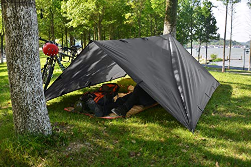 Kalinco 10X10Ft/10X15Ft,Tent Tarp,Picnic Mat Camping Tarp Tent Hammock Tarp, Pu Waterproof Camping Tarp Tent Rain Fly Picnic Mat Survival Shelter Sunshade（Gray） #TOP5