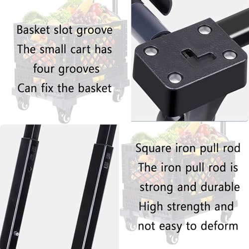 Faltbarer Allzweckwagen mit Aufbewahrungsboxen - Faltbarer Einkaufswagen für Transport Umzug und Lebensmitteleinkauf Hohe Tragfähigkeit und Tragbar – Bild 5