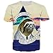 RAISEVERN Unisex 3d Cute Sloth Printed Hip Hop Style T-Shirts