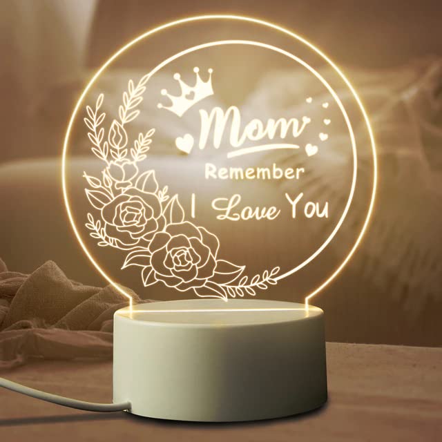 Night Light for Mommy, Mother's Day Night Light, 3D Night Light Gift for Mom, 3D Led Lamp for Mom, Night Light for Grandma Nana Mother, Mother's Day Gift, Best Ever Mother Gift, Heart Night Light