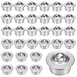 Yarlung 30 Pcs 5/8' Roller Ball Transfer Bearing, CY-15H Carbon Steel Swivel Ball Casters, Universal Base Ball Transfer Unit for Roller Stand, Conveyor, Transmission, Load Capacity 33lbs