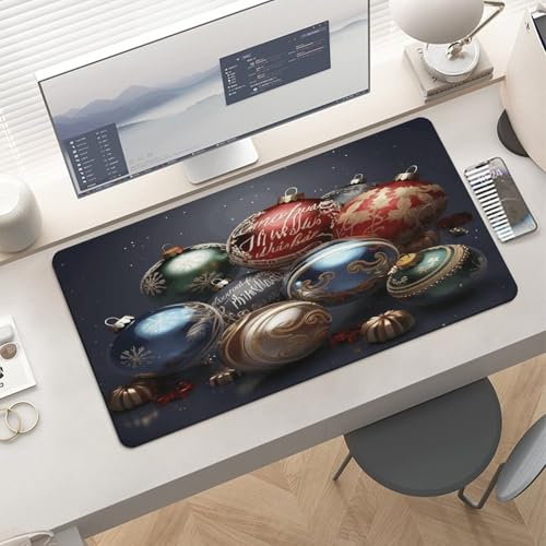 Christmas Balls Desk Pad con base de goma grande miniatura 6