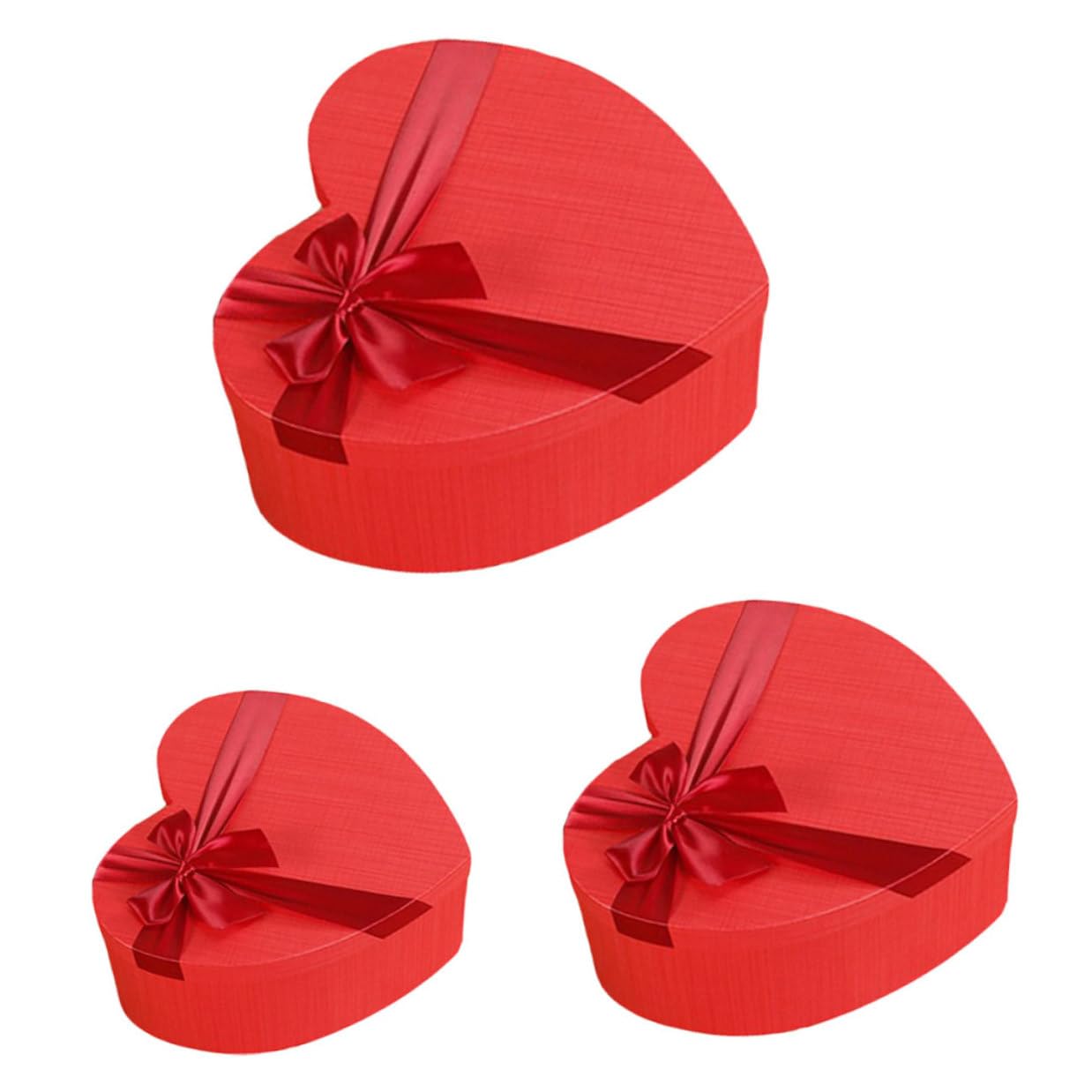 FUNOMOCYA 3 Stück Herzförmige Geschenkboxen Rot Wiederverwendbare Aufbewahrungsboxen aus Leichtem Material für Valentinstag Hochzeit und Festliche Anlässe