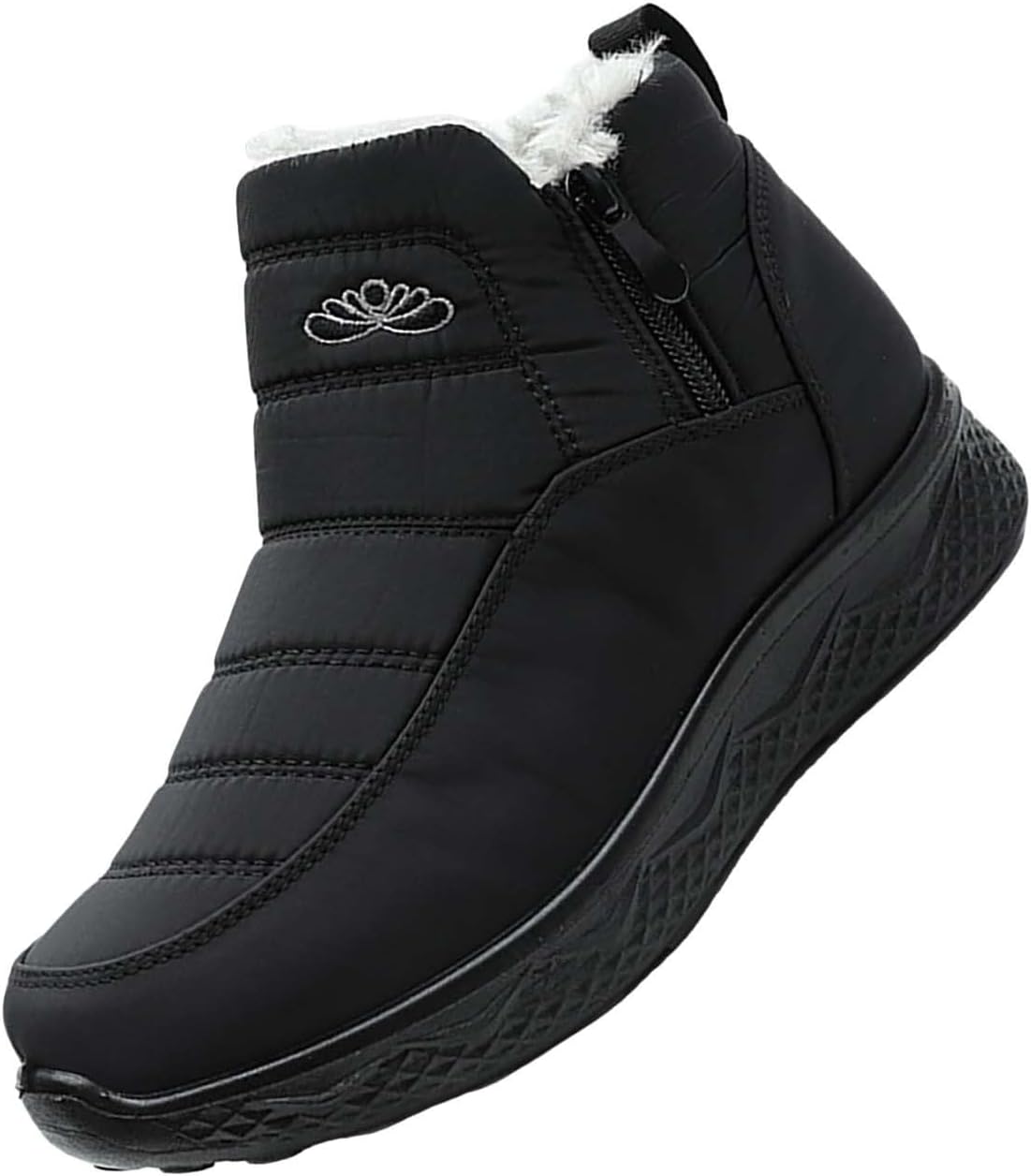 Wide Fit Waterproof Boots Women Faux Fur Lined Warm Shoes Waterproof