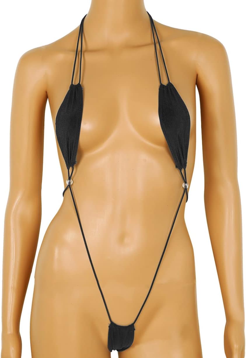 Choomomo Womens Teardrop Halter Neck Backless Thong Bodysuit Underwear Monokini Swimwear