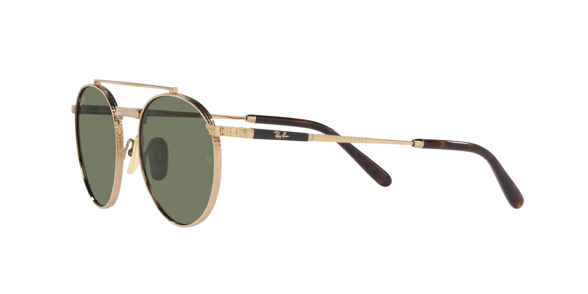 Ray-Ban Rb8237 Okrągłe Ii tytanowe okulary przeciwsłoneczne, Złoty/zielony, 53 mm