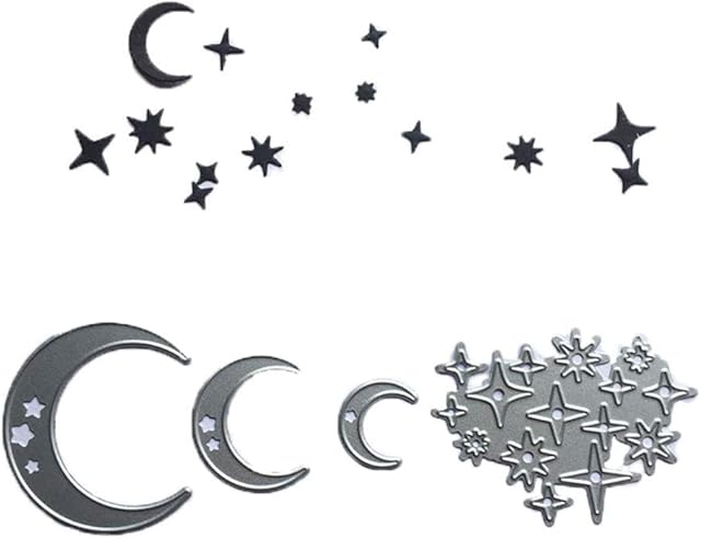 Moon Stars Night Metal Cutting Dies for Card Making Scrapbooking Birthday Christmas Halloween Paper Craft Dies (Moon Stars)