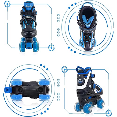 Image of Kids Roller Skates for Girls and Boys, 4 Sizes Adjustable Roller Skates with Light up Wheels, Outdoor & Indoor Roller Skates for Kids Children Beginners,Patines para Ninas Ninos