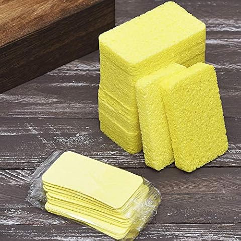 JINCLEAN 10 Pack Pop Up Compressed Cellulose (1pc Individual Packaged) for Cleaning Scrub Sponge, Washing Dish for Kitchen, Bathroom. Ideal for Trucker, Camper and Backpacker Sponges Cover