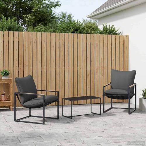 Set de terraza de acero negro para balcones pequeños 3