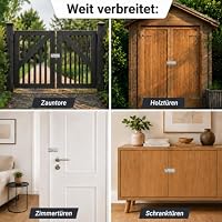 SLIAXINT 2 Stück Türriegel Außen Edelstahl mit Drucköffnung und Schrauben – Ansicht 4