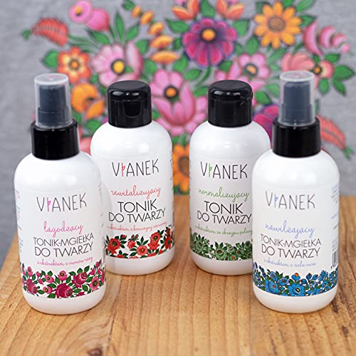 VIANEK Kalmerende toner & gezichtsspray. Gezichtswater voor mannen & vrouwen. Gezicht tonic voor de gevoelige huid… - Afbeelding 5