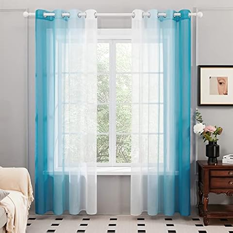 Deconovo Transparent Vorhang Voile Gardinenschal Voile Cover