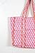 Generic Quilted Cotton Handprinted Reversible Large multicolor Floral Tote Bag (COTTON, LIGHT PINK)