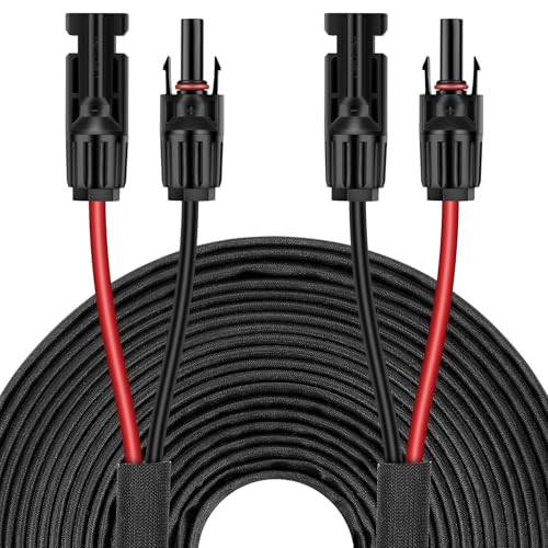 Geosiry 50FT 12AWG Solar Panel Extension Cable with Female and Male Connectors, Solar Cable for Solar Panels, Charge Controllers and Solar Generator (12AWG, 50FT)
